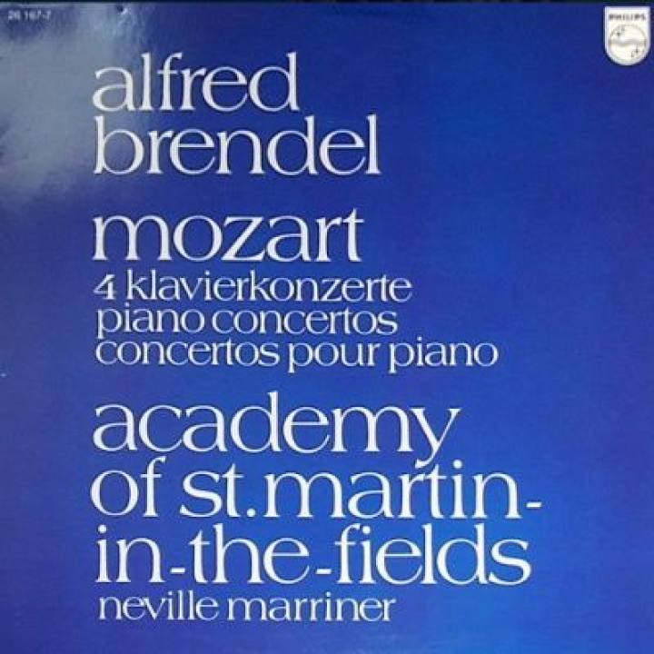 莫扎特《A大调为钢琴和管弦乐队而作的第12协奏曲》 《F大调为钢琴和管弦乐队而作的第19协奏曲“第2加冕协奏曲”》 《D小调为钢琴和管弦乐队而作的第20协奏曲》 《A大调为钢琴和管弦乐队而作的第23协奏曲》 /布伦德尔演奏 ,马里纳指挥圣马丁室内乐团 