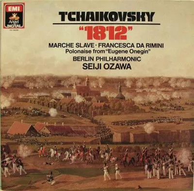 柴可夫斯基《1812序曲》 《斯拉夫进行曲(降B小调)》 《叶甫根尼·奥涅金,抒情场景的3幕7场歌剧》 《里米的弗兰切斯卡,根据但丁的《神曲》中的第5篇《地狱》而作的幻想曲(e小调)》 /小泽征尔指挥 ,柏林爱乐乐团