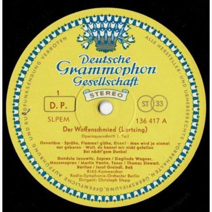 罗尔津《军械官》/斯图尔特男中音,万丁男高音,雅诺维兹女高音 ,瓦格纳女中音,格赖因德尔男低音,施罗德指挥、斯特普指挥柏林广播交响乐团与柏林RIAS室内合唱团 