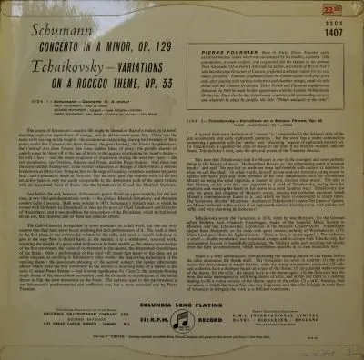 舒曼& 柴可夫斯基:大提琴协奏曲 洛可可主题变奏曲