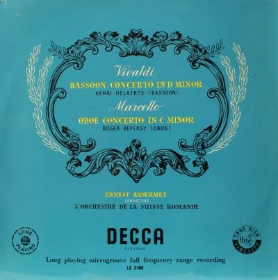 维瓦尔第《d小调为弦乐组和通奏低音（羽管键琴）而作的协奏曲》马尔切洛《C小调双簧管和弦乐团协奏曲》/亨利,雷浮茜演奏,安塞美指挥瑞士罗曼德管弦乐团