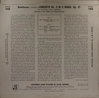 贝多芬《第三钢琴协奏曲》/埃米尔·吉列尔斯演奏,安德烈·克路易坦指挥巴黎音乐学院管弦乐团