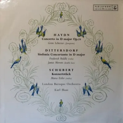 海顿《D大调第十一钢琴协奏曲》迪特斯多夫《D大调中提琴交响协奏曲》舒伯特《D大调为小提琴和管弦乐队而作的协奏曲》/里德尔,梅里特演奏,哈斯指挥伦敦管弦乐团
