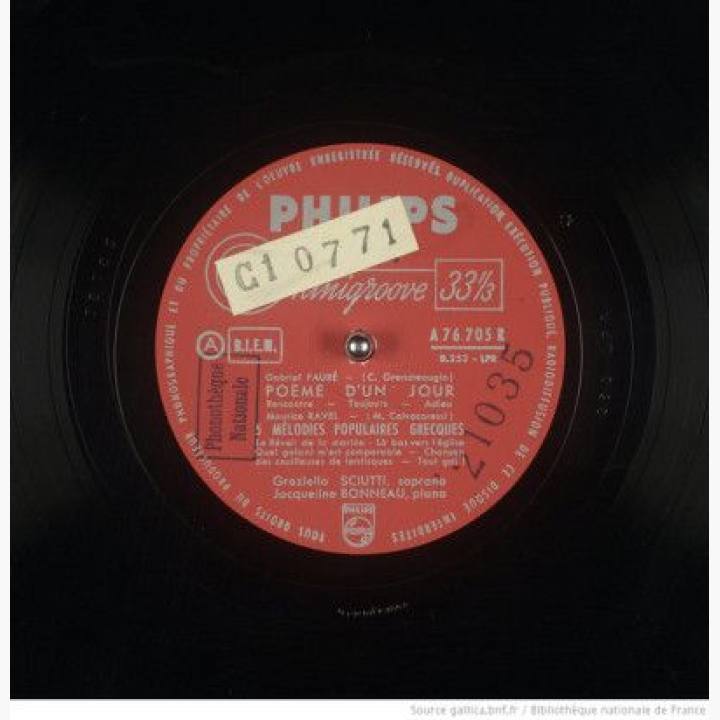 德彪西《为人声和钢琴而作的歌曲6首》 /拉威尔《人人快乐！ 歌词：希腊人的传说 米歇尔·德米特里·卡尔沃考雷西翻译 通俗歌曲旋律5首，第5首。 歌曲和钢琴》 /福莱《一日之诗》/休蒂女高音 ,布劳钢琴 