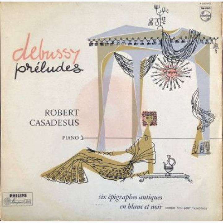 德彪西《为钢琴而作的前奏曲12首，第1册》《致埃及女孩，为钢琴而作的古墓志铭6首》《向牧神的祈求，为钢琴而作的古墓志铭6首》《致无名墓，为钢琴而作的古墓志铭6首》《手舞响板的舞女，为钢琴而作的古墓志铭6首》《吉样之夜，为钢琴而作的古墓志铭6首》《谢晨雨，为钢琴而作的古墓志铭6首》/卡萨德苏斯钢琴 ,卡扎德絮钢琴