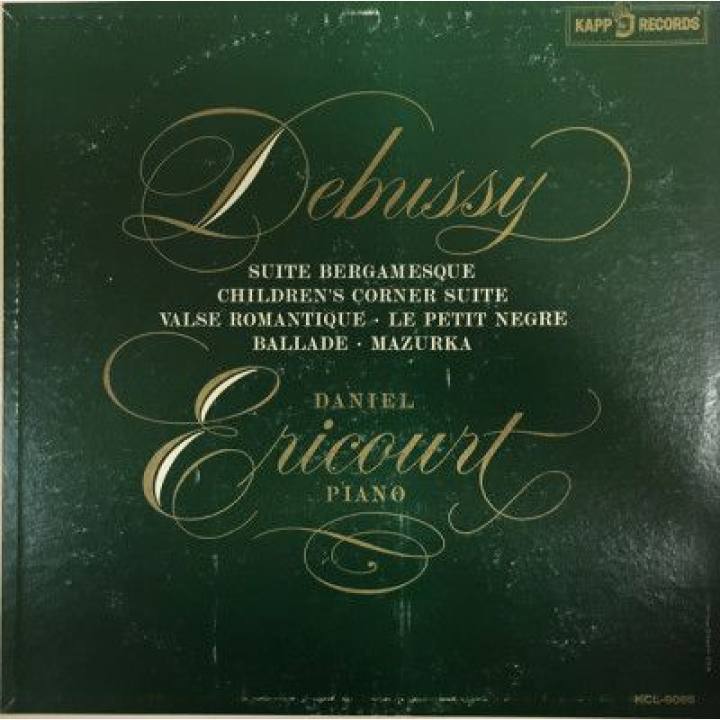 德彪西《儿童乐园》 《月亮叙事曲，为人声和钢琴而作的歌曲》 《为钢琴而作的贝加莫组曲》 《浪漫圆舞曲，为钢琴而作》 《为钢琴而作的玛祖卡》 《为钢琴而作的小黑人步态舞(c 大调）》/埃里考特钢琴