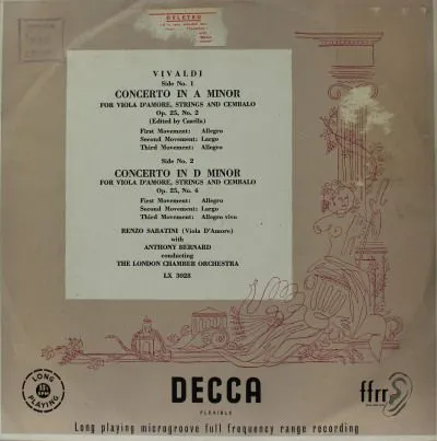 维瓦尔第《a小调为抒情维奥尔，弦乐组和通奏低音而作的协奏曲》/伯纳德指挥伦敦室内乐团