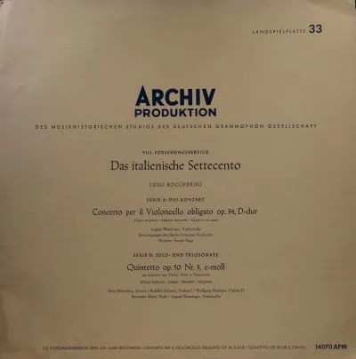 博凯里尼《大提琴协奏曲》《吉他弦乐五重奏》/温辛格，费力卡尼等演奏/波普指挥瑞士巴塞尔音乐学院