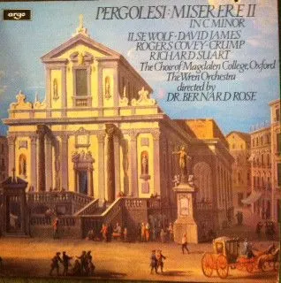 佩尔戈莱西《Miserere II In C Minor》/克伦普,苏阿尔特,沃尔夫演唱,伯纳德·罗斯指挥鹪鹩管弦乐队